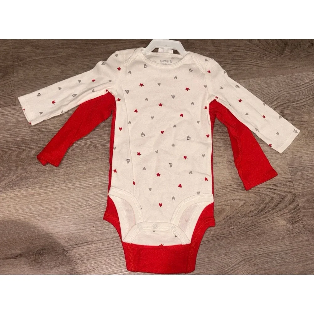 Baby Girl 9 months 2pack Valentines onesie NWT‎